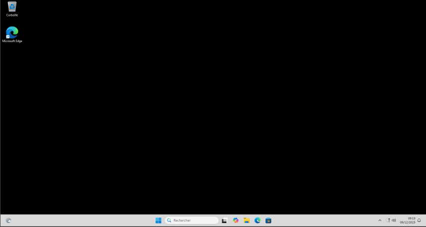 Fond d’écran noir imposé par la GPO TechLink